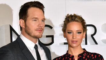 Chris Pratt y Jennifer Lawrence en la presentación de “Passengers”en Londres