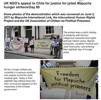 Otras actividades del centro de operaciones de Bristol. Aquí, manifiestan contra el gobierno de Chile