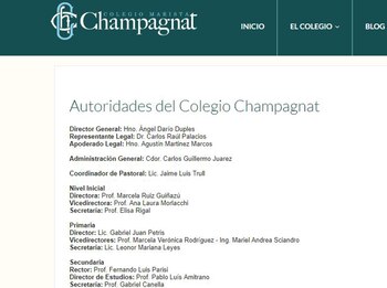 Nómina de las autoridades escolares