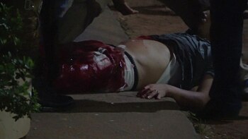 Un hombre herido en el