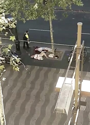 Captura de un video doméstico con víctimas del atropello masivo (EFE)