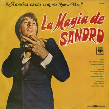 La tapa del disco “La magia de Sandro”