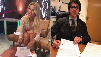 Nicole y Robertito firmaron contrato