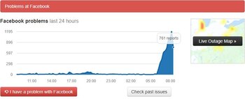 El reporte de DownDetector muestra