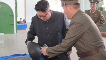 Kim Jong Un examina partes