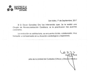 El parte médico de Oscar