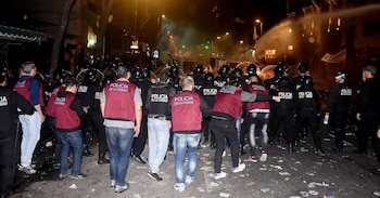 Los manifestantes se enfrentaron con