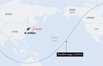 El alcance del misil Hwasong-14