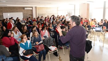 Esteban Castromán, durante el lanzamiento