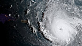 Imagen satelital del huracán Irma