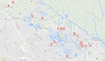 Ubicación de los barrios relevados.