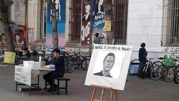 El cartel exhibido en la