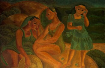 “Figuras en un paisaje”. Óleo