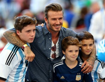 David Beckham fue con sus