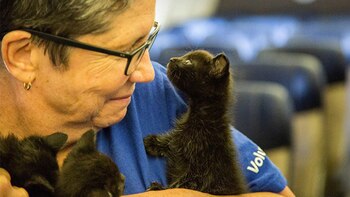 Activistas de asociación junto a