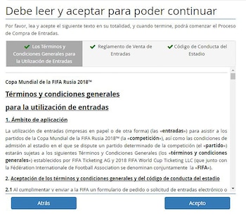 Se deben aceptar los términos