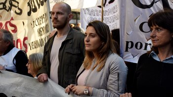 Las dirigentes Manuela Castañeira y Vilma Ripoll estuvieron en Plazo de Mayo