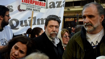 El dirigente Claudio Lozano estuvo presente en la marcha