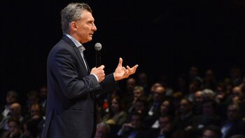 Mauricio Macri habla durante un