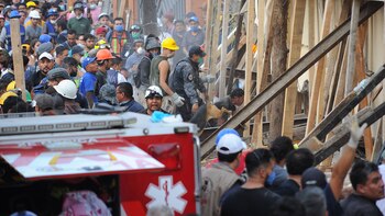 Rescatistas y voluntarios trabajan en