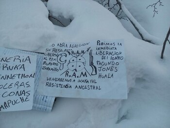 Panfleto de Resistencia Ancestral Mapuche,