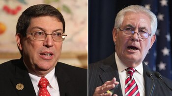 Bruno Rodríguez y Rex Tillerson