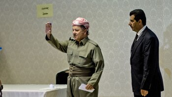 El presidentte kurdo Mansour Barzani