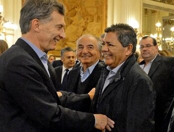 Gerardo Martínez y Mauricio Macri