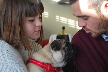 Andrea y Oriol con su