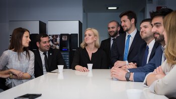 Los diputados y hombres de negocios estadounidenses en su visita a Infobae