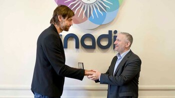 Oberto, junto al interventor del INADI, Claudio Presman (Prensa INADI)