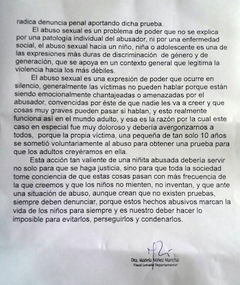 Mariela Núñez detalló lo ocurrido