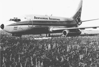 El avión de Aerolíneas Argentinas