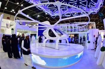 El taxi volador en el salón Gitex de Dubai