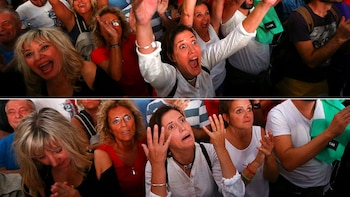La reacción de los catalanes entre la declaración de independencia y la suspensión de la misma (Reuters)