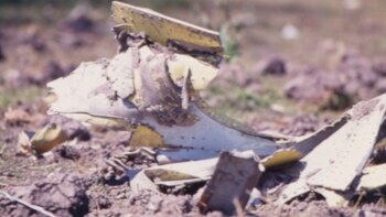 Al chocar contra la tierra, en Uruguay, el avión se desintegró.