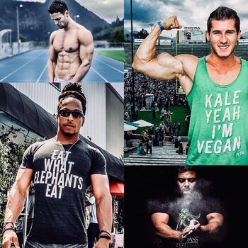 Distintos fisicoculturistas veganos han saltado