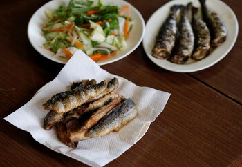 Las sardinas fritas son parte