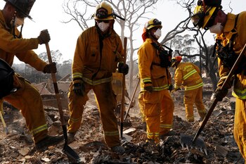 Bomberos cavan para intentar encontrar