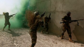 Soldados afganos durante un entrenamiento