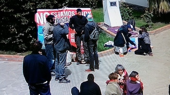 Manifestantes en la toma del