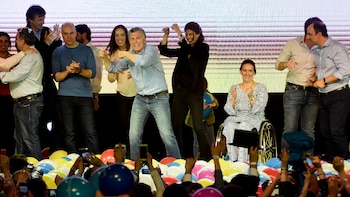 Mauricio Macri celebra la victoria
