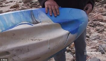 El kayak atacado por el