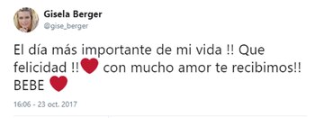 El tuit de Gisela Berger