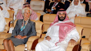 Christine Lagarde junto al príncipe Mohammed