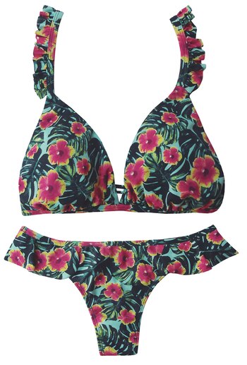 Bikini con estampa floral (Selú).