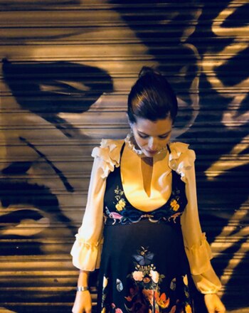 La actriz lució sus looks