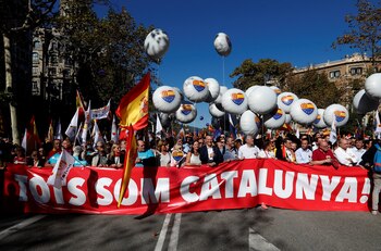 Manifestantes a favor de la