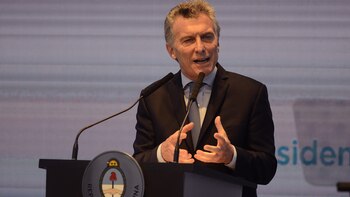 Mauricio Macri habla durante el