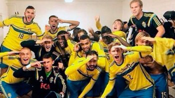 El festejo de Suecia campeón